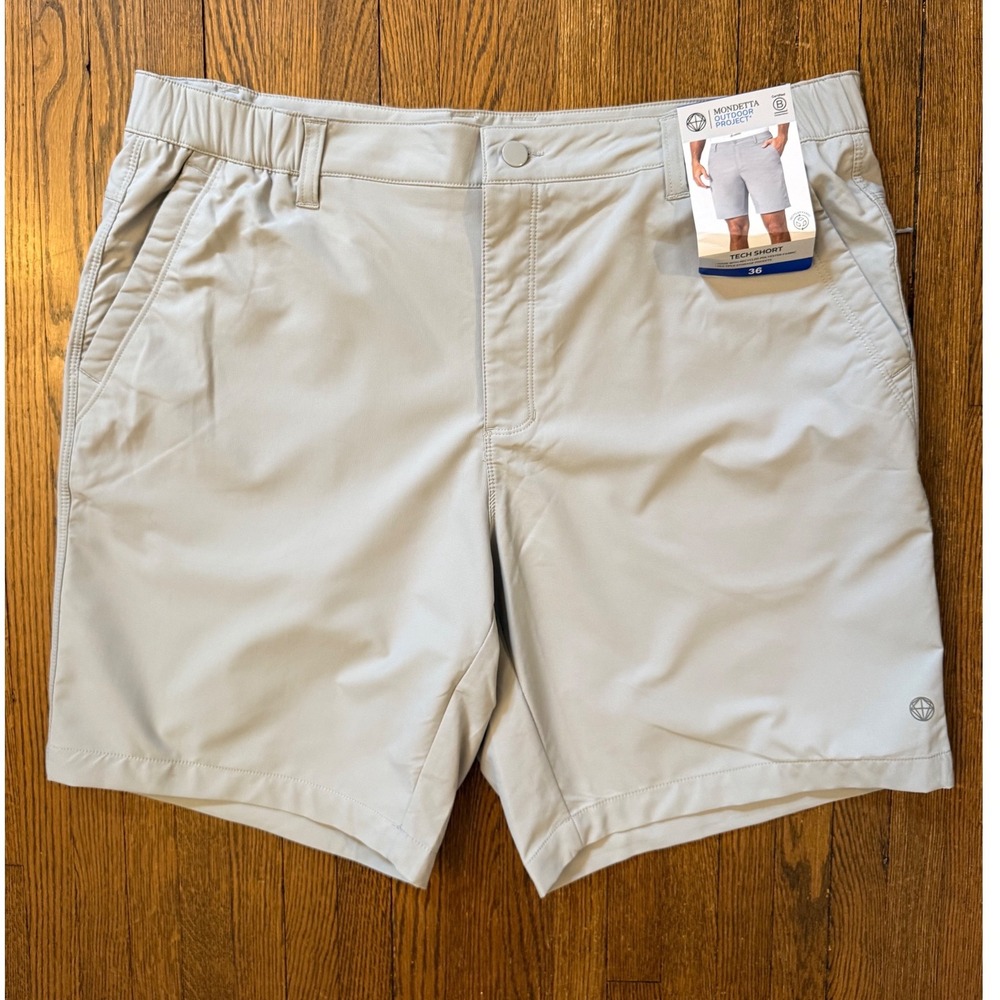 Mondetta Outdoor Project Mens Tech Shorts Gray Sz 36 New Recycled Stretch Hiking